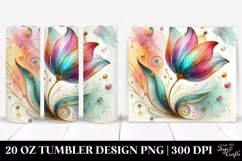 Colorful Tulip with Watercolor Splash | 20 Oz Tumbler Product Image 1