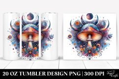 Vibrant Magical Mushroom Clipart, Transparent 20 Oz Tumbler Product Image 1
