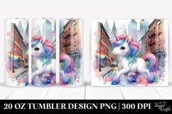 Colorful Baby Unicorn with Street Scene. 20 oz Tumbler Product Image 1