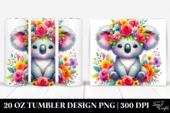Cartoon Koala with Flower Crown, High-Quality Clipart Product Image 1