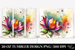20 Oz Tumbler Sublimation | Colorful Tulip on White Product Image 1