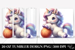 20 Oz Tumbler Sublimation | Cute Baby Unicorn Playing Product Image 1