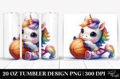 20 Oz Tumbler Sublimation | Cute Baby Unicorn Playing Product Image 1