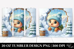 Cute Baby Turtle in Winter 20 Oz Tumbler Product Image 1