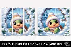 Cute Baby Turtle in Winter 20 Oz Tumbler Product Image 1