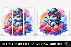 colorful Detective Baby Unicorn. 20 Oz Tumbler Design Product Image 1