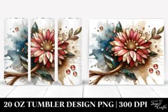 Stained Gerbera with Golden Insertions | 20 oz Tumbler Product Image 1