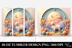 3D Pastel Lamb Winter Scene 20 Oz Tumbler Product Image 1