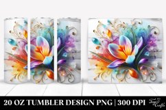 20 Oz Tumbler Sublimation | Colorful Crocus on White Product Image 1