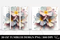 Abstract Wooden Primrose Art, Transparent 20 Oz Tumbler Product Image 1