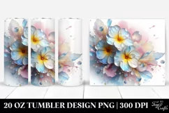 Abstract Pastel Primrose Art, Transparent 20 Oz Tumbler Product Image 1