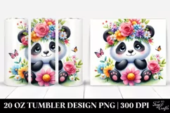 Panda Flower Crown | 20 oz Tumbler Product Image 1