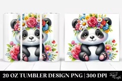 Panda Flower Crown | 20 oz Tumbler Product Image 1