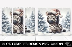 Retro Zebra by Christmas Tree, Transparent 20 Oz Tumbler Product Image 1