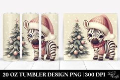 Retro Zebra by Christmas Tree, Transparent 20 Oz Tumbler Product Image 1