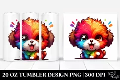 Cute Bichpoo Winking Clipart, High-Res 20 Oz Tumbler Product Image 1