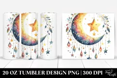 Whimsical Half Moon with Stars 20 Oz Tumbler Product Image 1