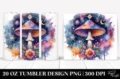 Vibrant Magical Mushroom Clipart, Transparent 20 Oz Tumbler Product Image 1