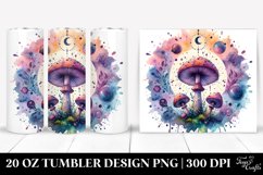 Vibrant Magical Mushroom Clipart, Transparent 20 Oz Tumbler Product Image 1