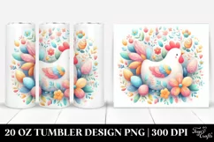 colorful, pastel, chickenfloral, white, centered | 20 Oz Product Image 1