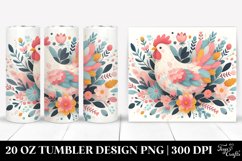 colorful, pastel, chickenfloral, white, centered | 20 Oz Product Image 1