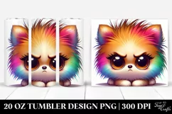 Colorful Cartoon Pomeranian with Big Eyes | 20 oz Tumbler Product Image 1