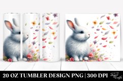 Rabbit Tumbling with Spring Petals | 20 oz Tumbler Product Image 1