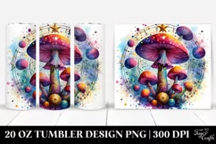 Magical Celestial Mushroom Clipart 20 Oz Tumbler Product Image 1