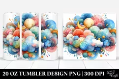 White Background Watercolor Cloud | 20 Oz Tumbler Product Image 1