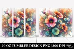 20 Oz Tumbler Sublimation | Colorful Stained Nasturtium Product Image 1