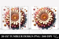 Abstract Wooden Small Stained Gerbera Shiny Golden Product Image 1