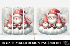 Cute Christmas Santa Gnomes Digital Painting | 20 oz Tumbler Product Image 1