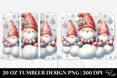 Cute Christmas Santa Gnomes Digital Painting | 20 oz Tumbler Product Image 1