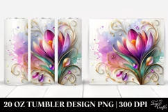 Colorful Crocus on Wooden Background | 20 Oz Tumbler Product Image 1