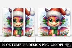 Cute Excited Dragon Christmas Clipart, High-Res 20 Oz Product Image 1