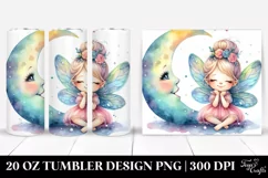 Cute Fairy with Smiling Moon | 20 Oz Tumbler Product Image 1