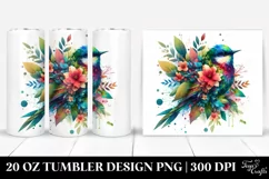 Abstract Floral Bird. 20 Oz Tumbler Design Product Image 1