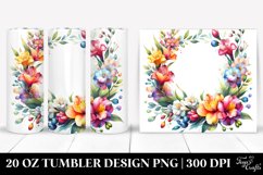 20 Oz Tumbler Sublimation | Colorful Watercolor Frame with Product Image 1