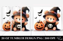 Cute Spooky Bear Halloween Clipart PNG Product Image 1
