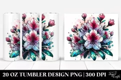 Detailed Stained Rhododendron | 20 oz Tumbler Product Image 1