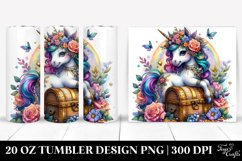 colorful magical Baby Unicorn. 20 Oz Tumbler Design Product Image 1