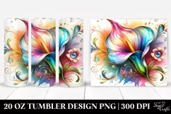 Colorful Calla Lily with Watercolor Splash | 20 Oz Tumbler Product Image 1