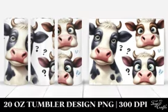 Goofy Cow Portrait with Confused Eyes | 20 Oz Tumbler Product Image 1