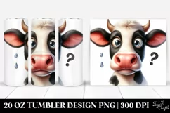 Goofy Cow Portrait with Confused Eyes | 20 Oz Tumbler Product Image 1