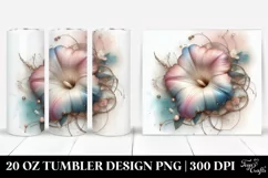 20 Oz Tumbler Sublimation | Colorful Morning Glory in Product Image 1