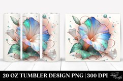 20 Oz Tumbler Sublimation | Colorful Morning Glory in Product Image 1