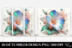 20 Oz Tumbler Sublimation | Colorful Morning Glory in Product Image 1