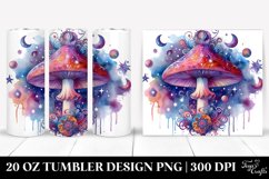 Vibrant Magical Mushroom Clipart, Transparent 20 Oz Tumbler Product Image 1