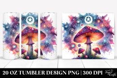 Vibrant Magical Mushroom Clipart, Transparent 20 Oz Tumbler Product Image 1