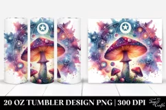 Vibrant Magical Mushroom Clipart, Transparent 20 Oz Tumbler Product Image 1